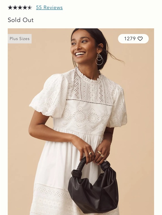 Anthropologie Tops - Forever that Girl White Eyelet Puff-Sleeve Baby Doll Dress by Anthropologie Size